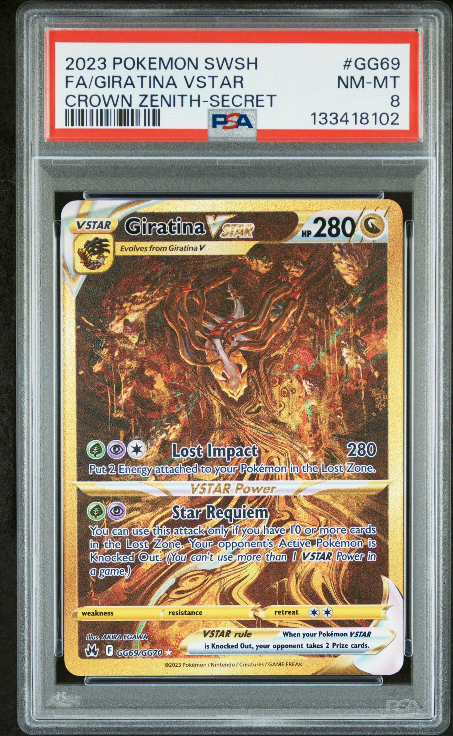 PSA 8 - Giratina Vstar #GG69