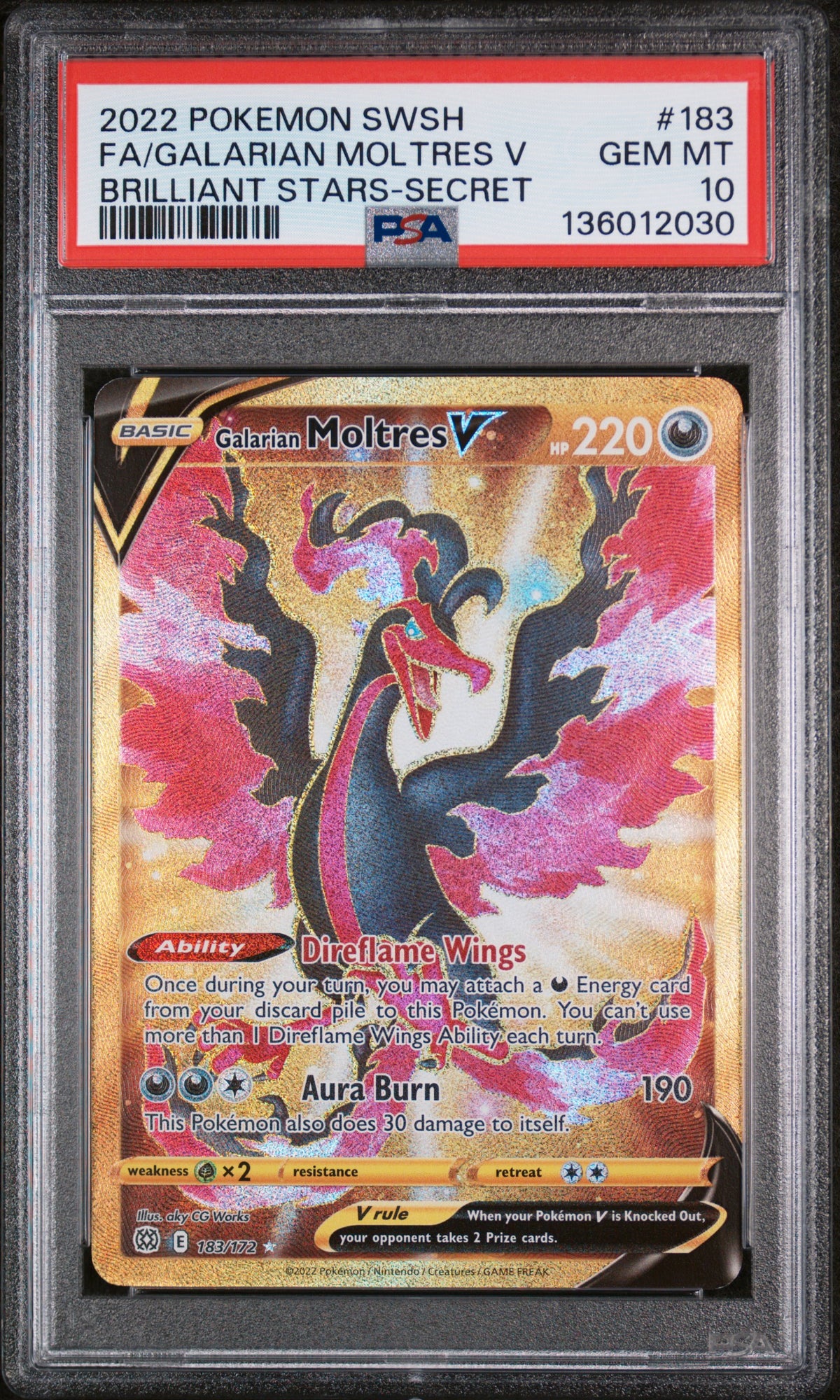 PSA 10 - Galarian Moltres V - 183