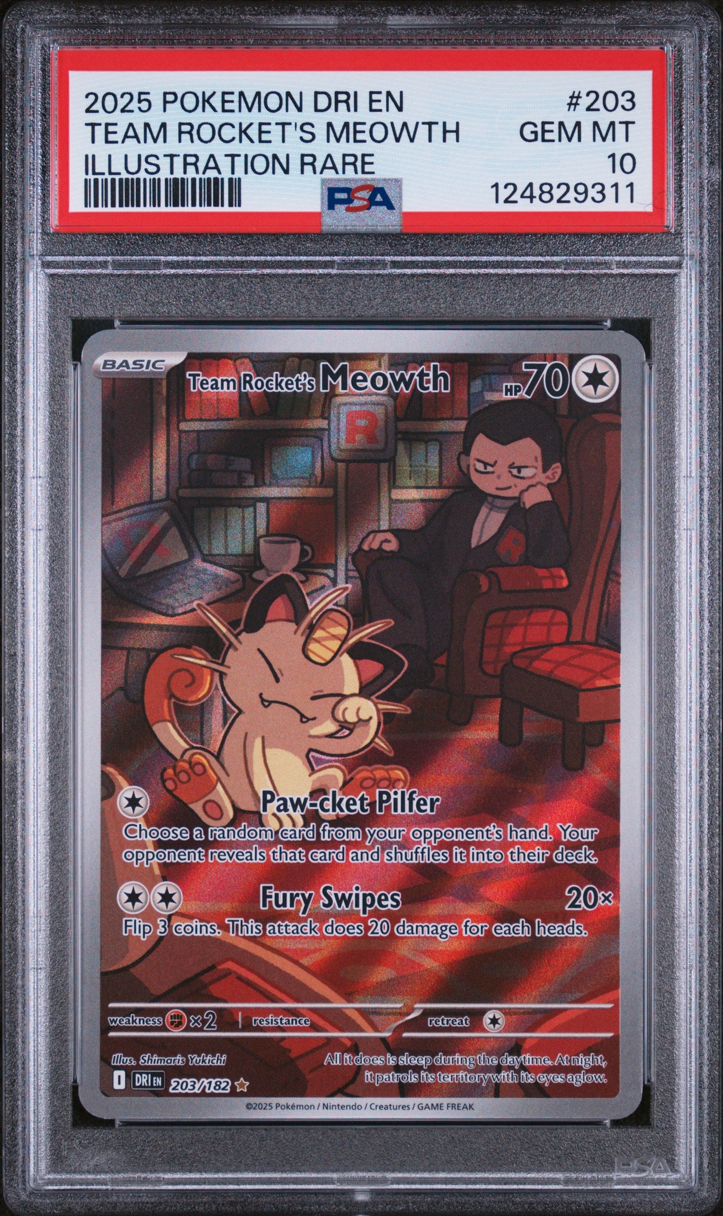 PSA 10 - Team Rockets Meowth 203