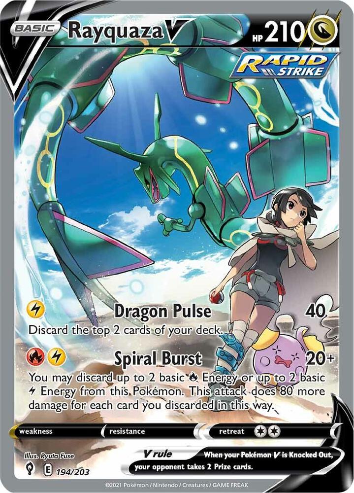 PKMN Singles - Rayquaza V Alt Art 194/203