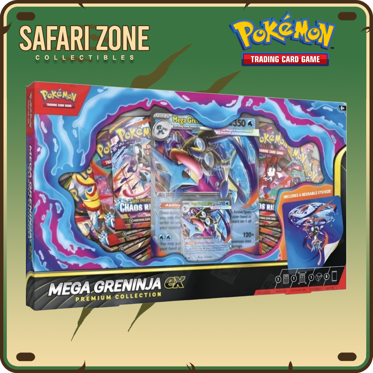 Pokemon TCG: Mega Greninja ex Premium Collection – Safari Zone