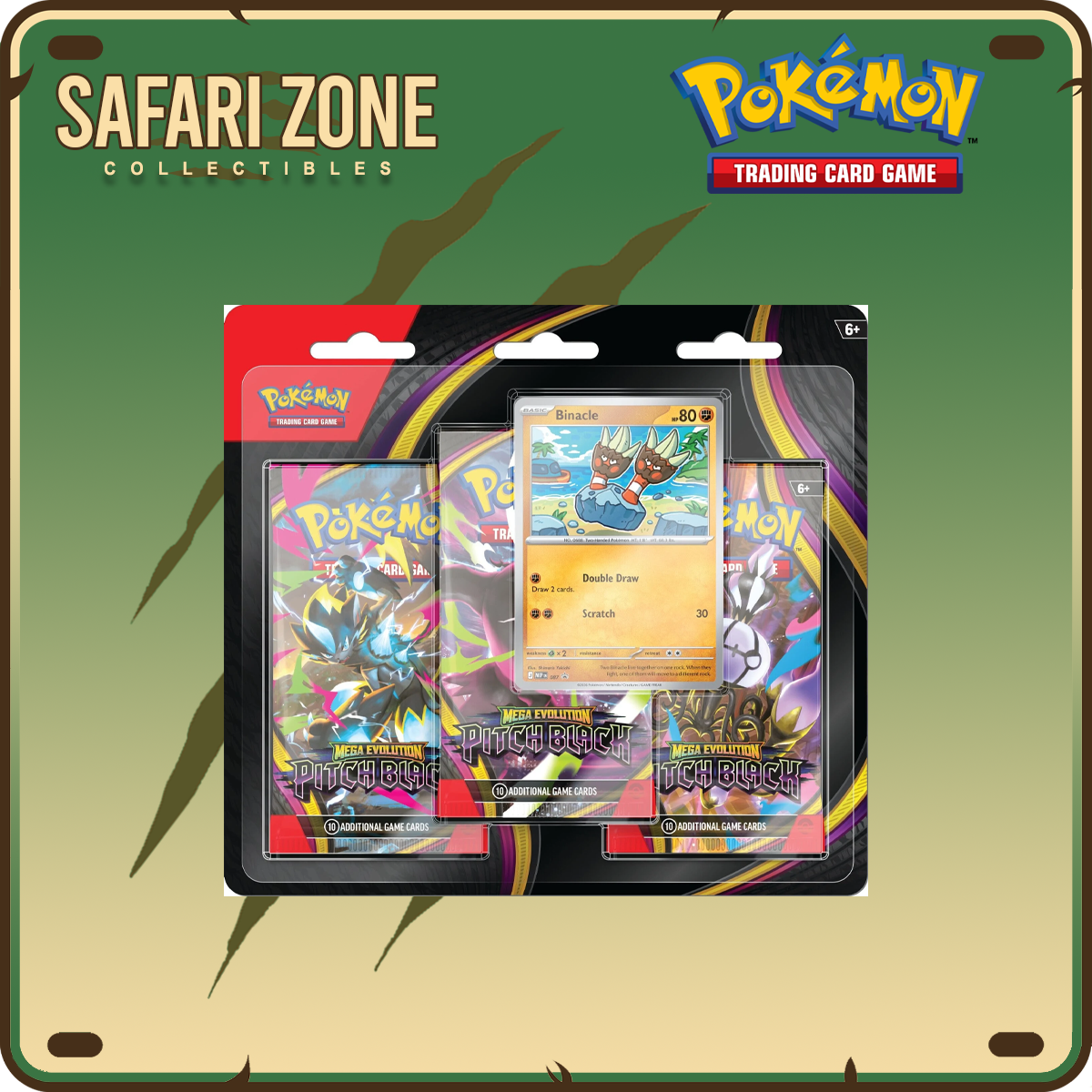 Pokemon TCG: ME05 Pitch Black 3 Pack Blister – Safari Zone Collectibles