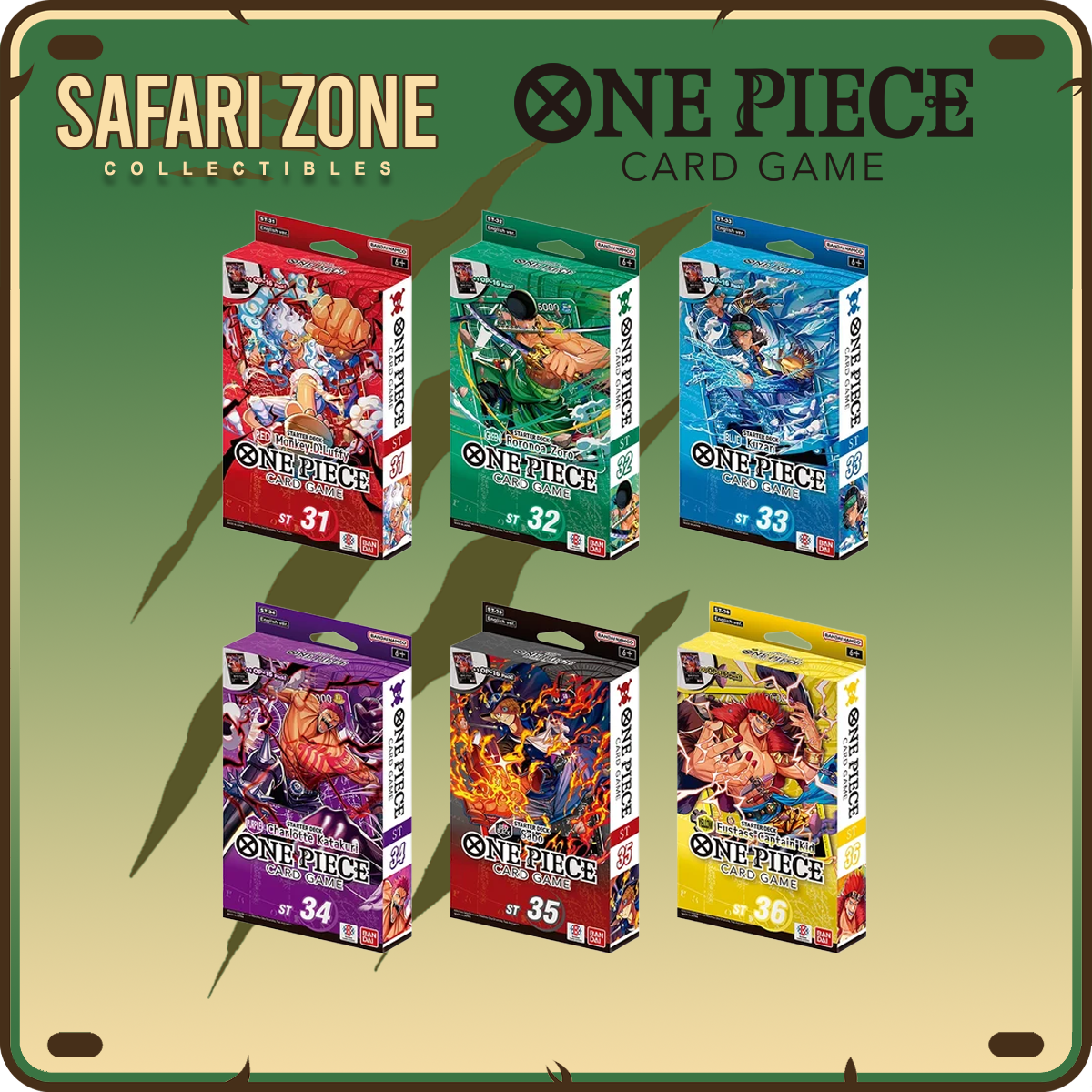 One Piece TCG: One of each Starter Deck Bundle