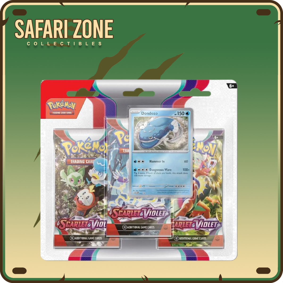 Pokemon TCG: Scarlet & Violet 3 Pack Blister [Dondozo] – Safari