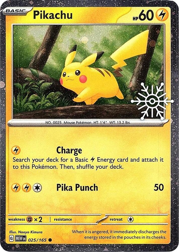 PKMN Singles - Pikachu - 025/165 (Holiday Calendar)