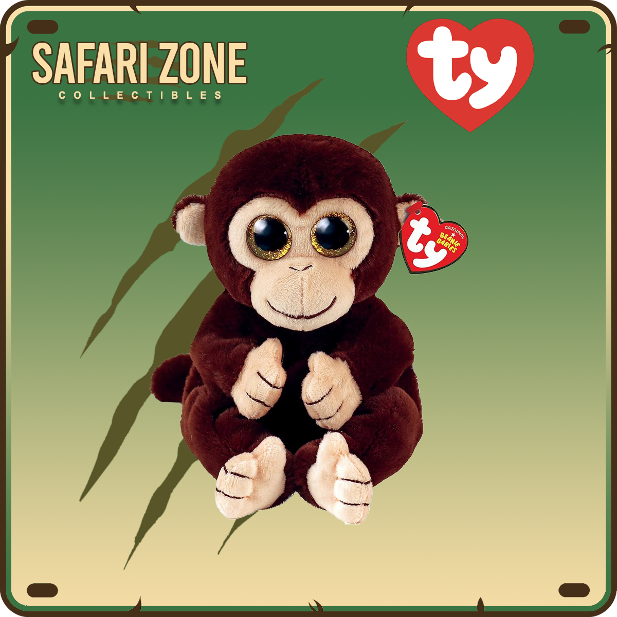 TY Beanie Babies - Matteo Brown Monkey - Beanie Bellie