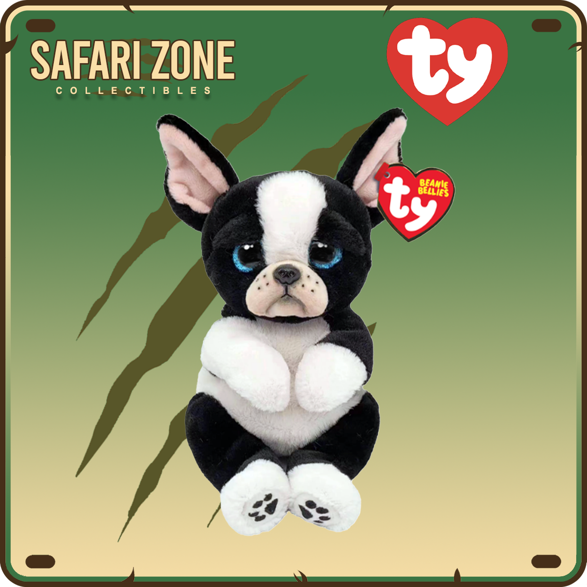 TY Beanie Babies - Tink Black & White Dog - Medium