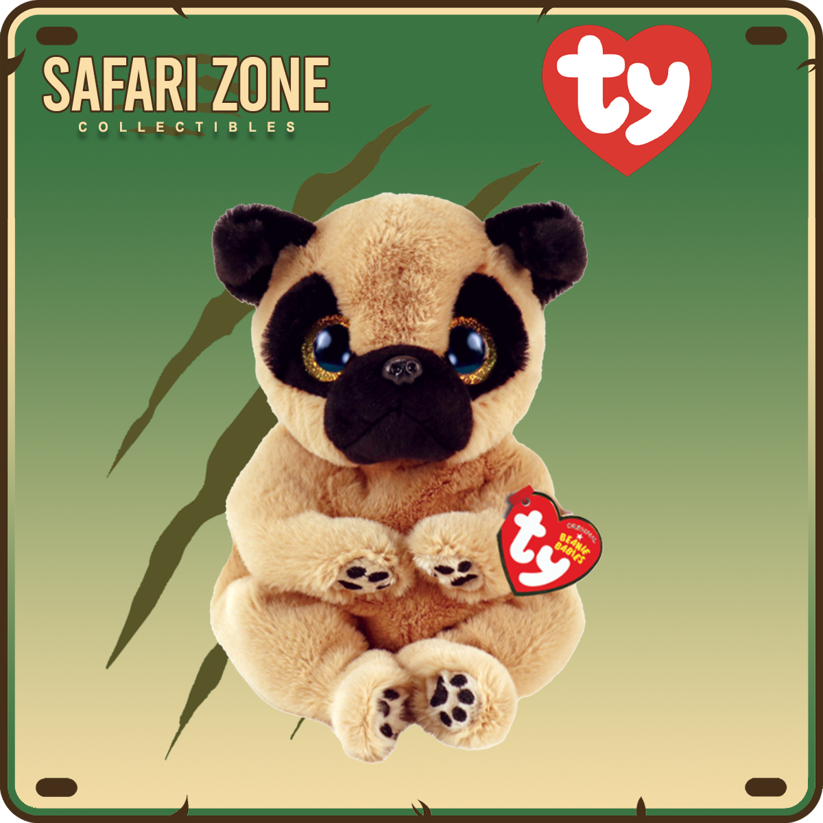 TY Beanie Babies - Izzy Tan Dog - Beanie Bellie