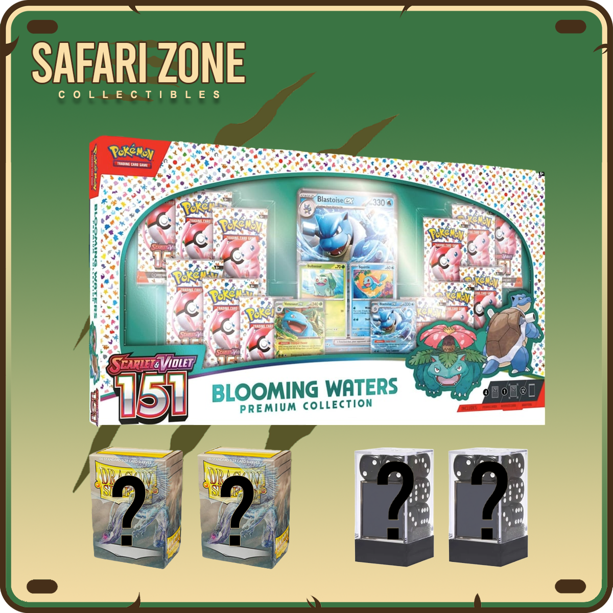 Pokemon: Blooming Waters + 2 Random Sleeves + 2 Random Dice