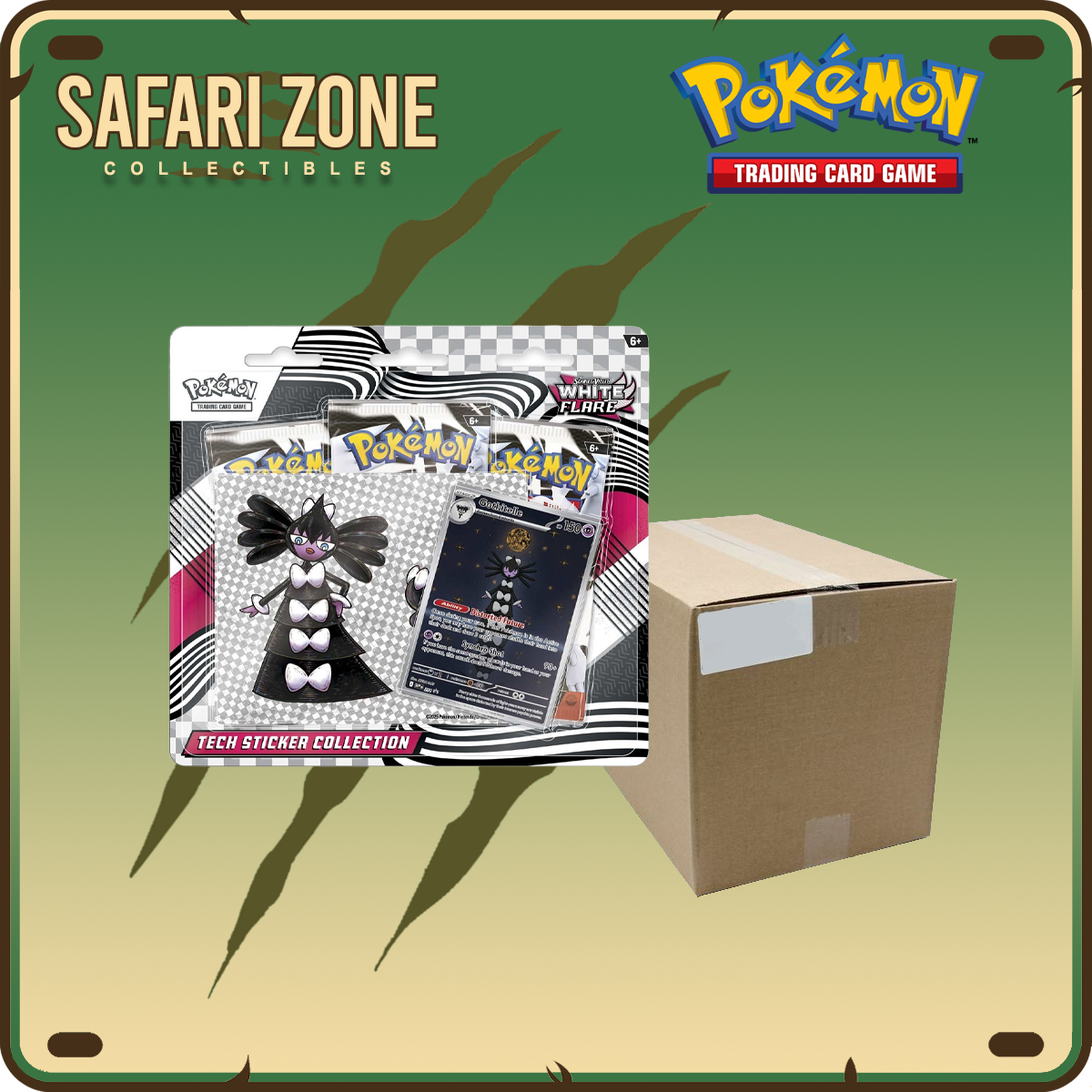 Pokemon: SV10.5 White Flare 3- Pack Tech Blister Case