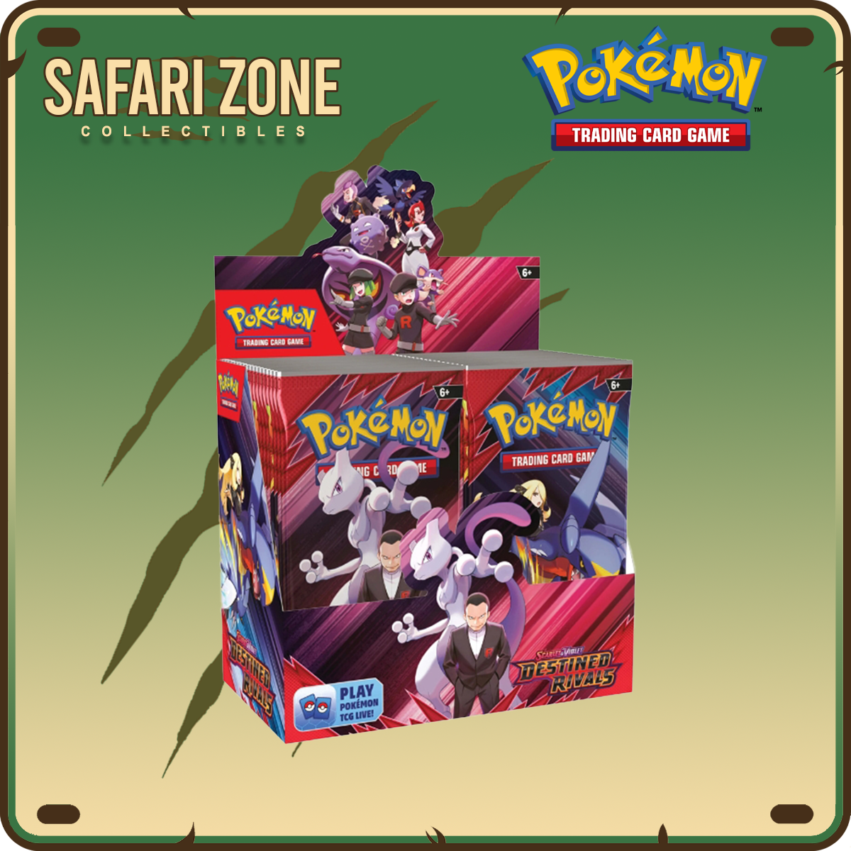 pokemon sv10 destined rivals booster box Pokemon TCG SV10 - Destined Rivals Boosters 18 CT Display Vortex Vault