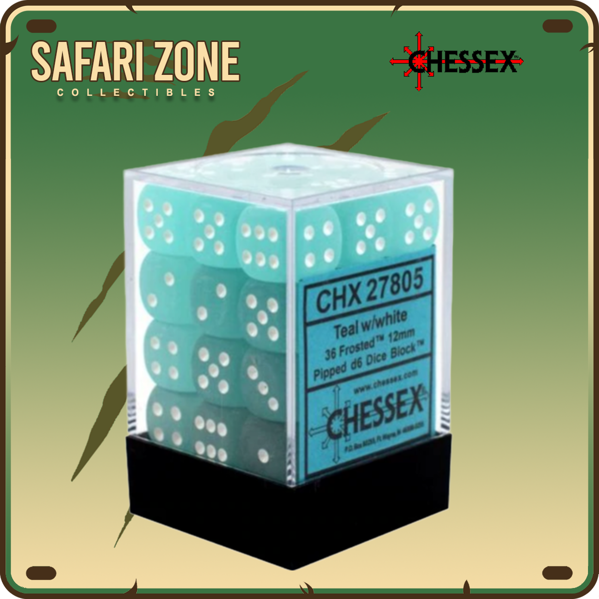 Chessex Dice - 12mm Frosted Teal/White