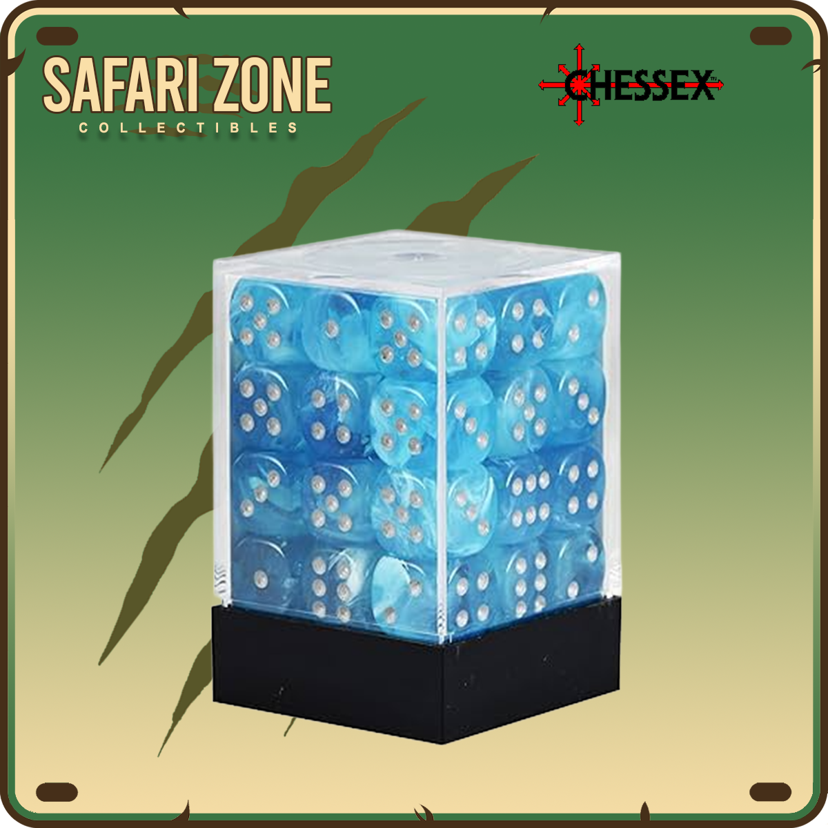 Chessex Dice - 12mm Luminary - Sky / Silver