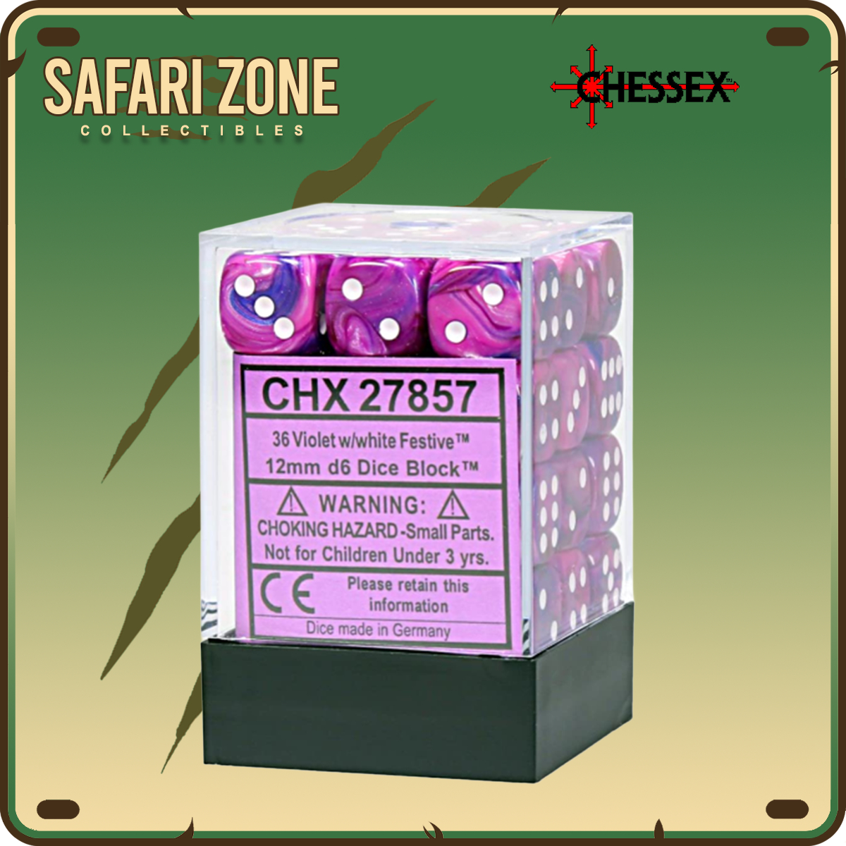 Chessex Dice - 12mm Festive Violet/White