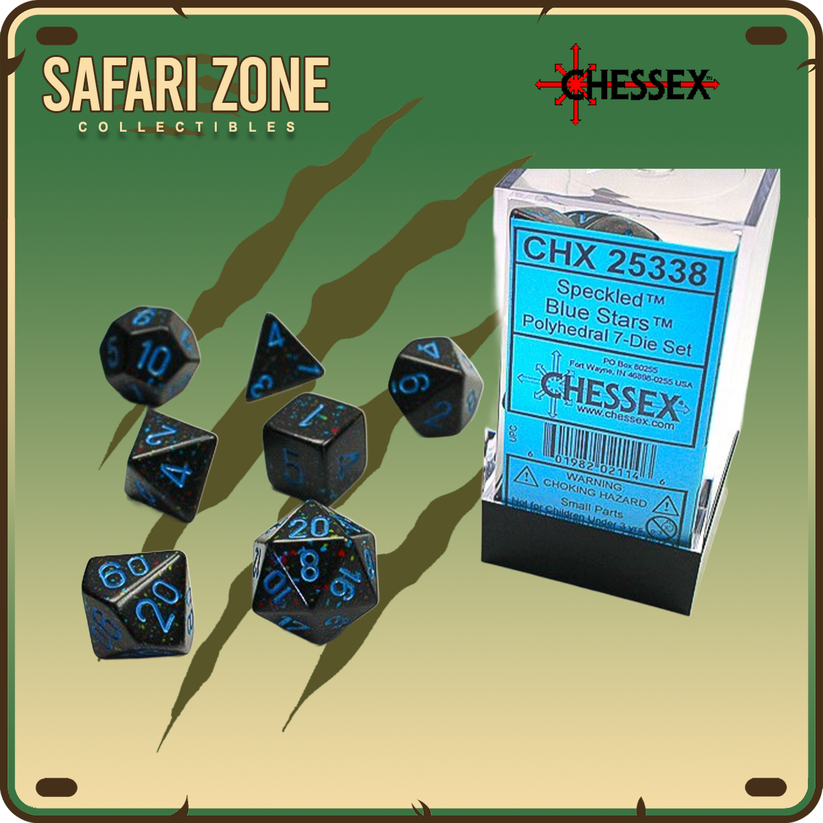 Chessex Dice - 7 Die Set - Speckled - Blue Stars