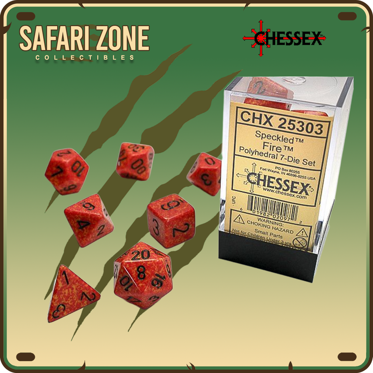 Chessex Dice - 7 Die Set - Speckled - Fire