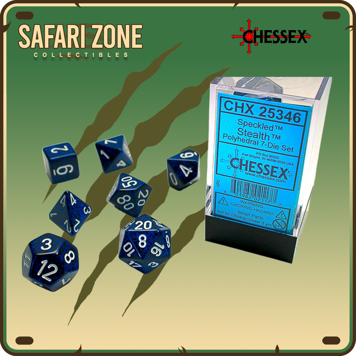 Chessex Dice - 7 Die Set - Speckled - Stealth