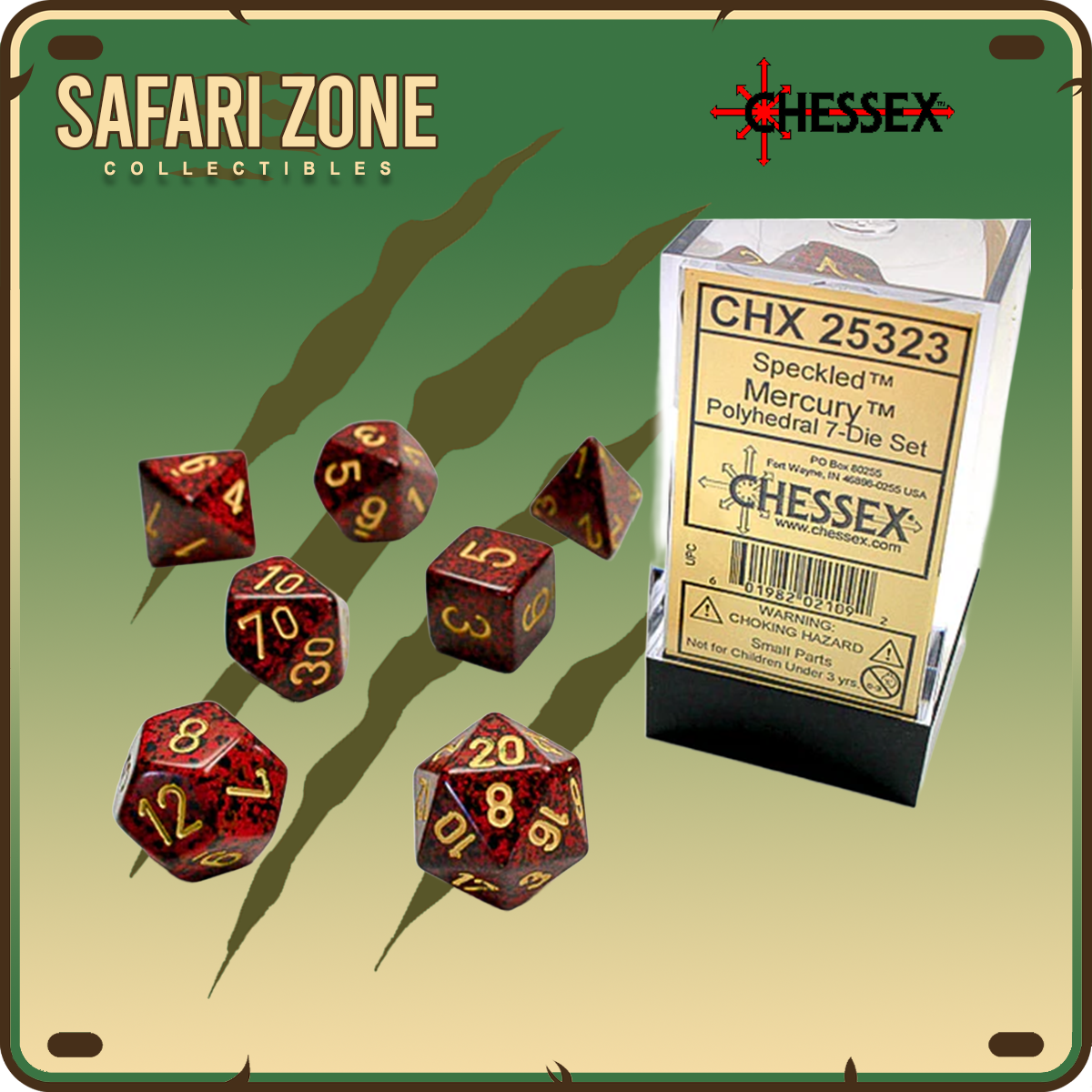 Chessex Dice - 7 Die Set - Speckled - Mercury