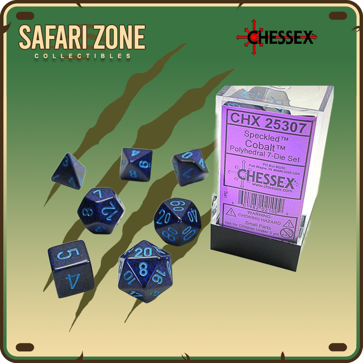 Chessex Dice - 7 Die Set - Speckled - Cobalt