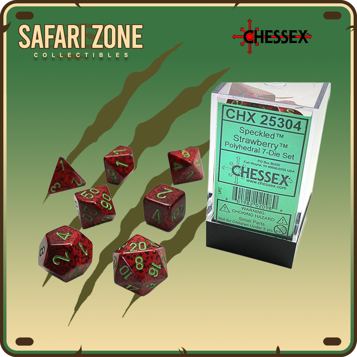 Chessex Dice - 7 Die Set - Speckled - Strawberry