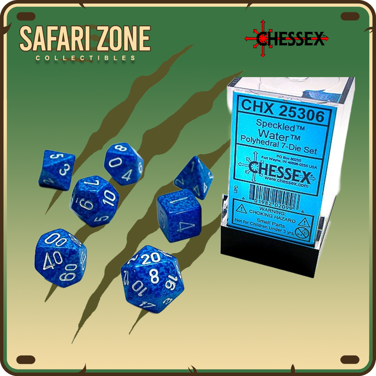 Chessex Dice - 7 Die Set - Speckled - Water