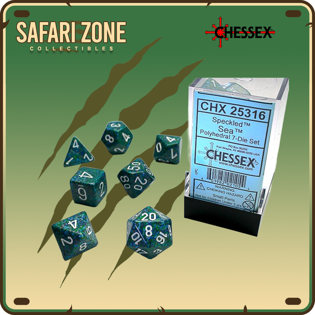 Chessex Dice - 7 Die Set - Speckled - Sea