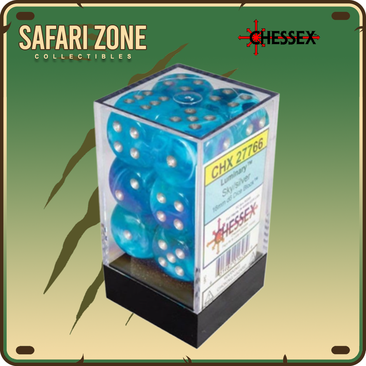 Chessex Dice - 16mm - Luminary - Sky/Silver