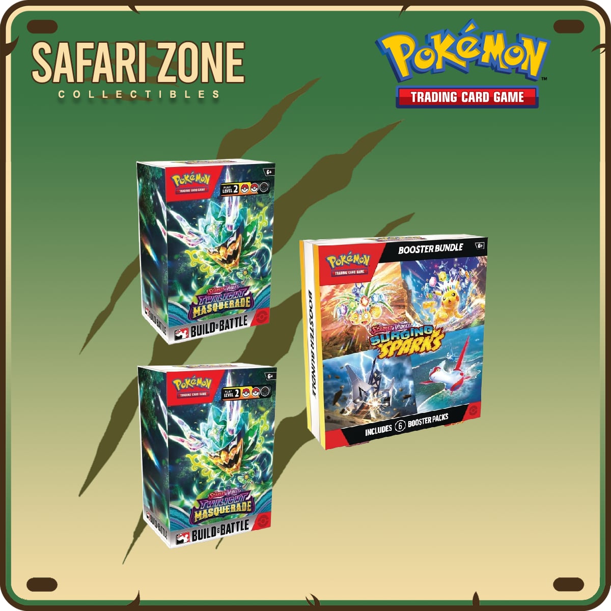 Pokemon: 2 Twilight Build & Battles / Surging Sparks Booster Bundle
