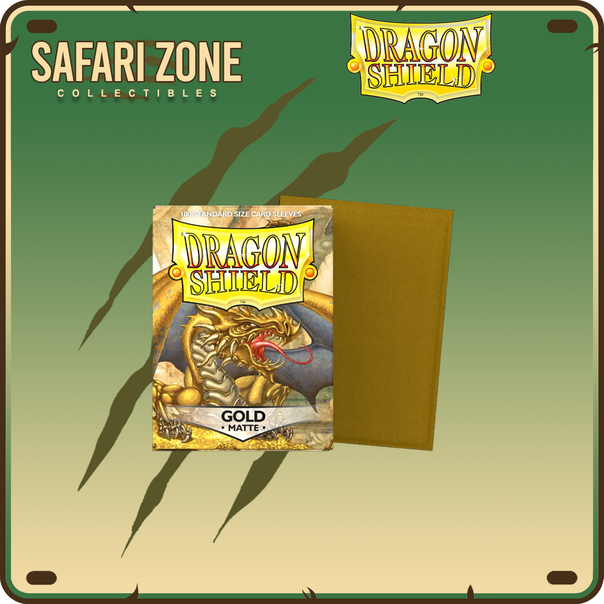 Dragon Shield: Standard Size Sleeves 100 count Matte - Gold