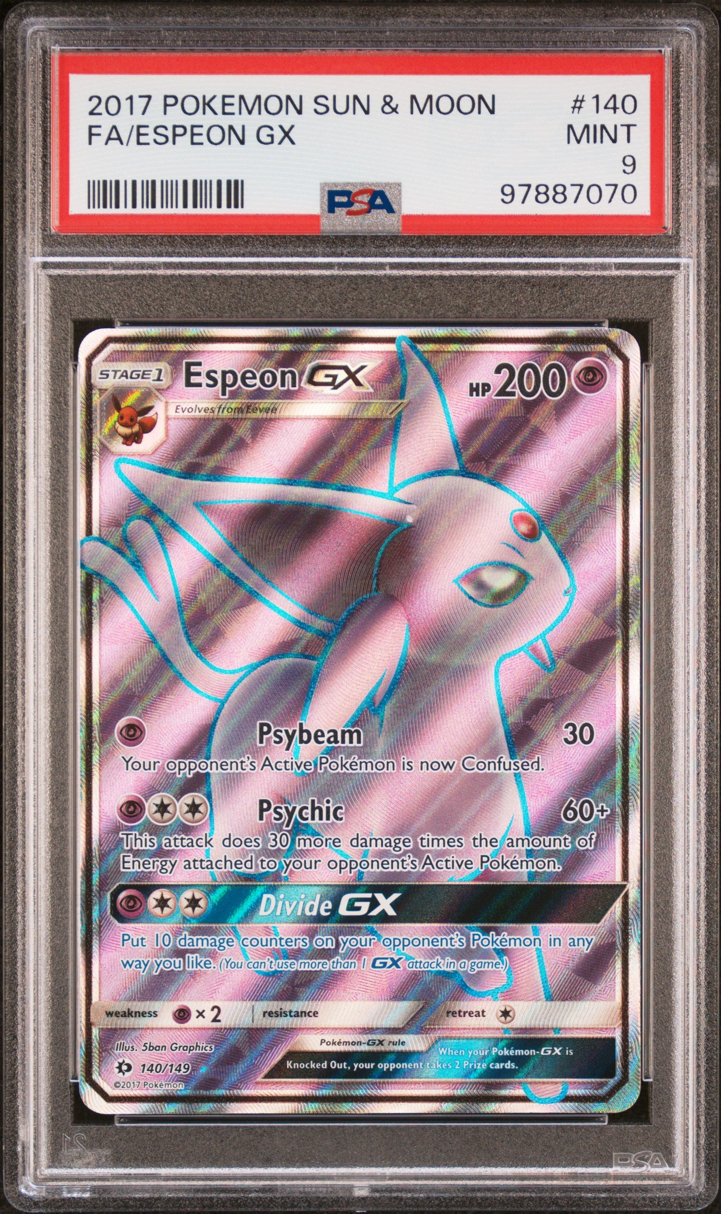 PSA 9 - Espeon GX Full Art - 140/149