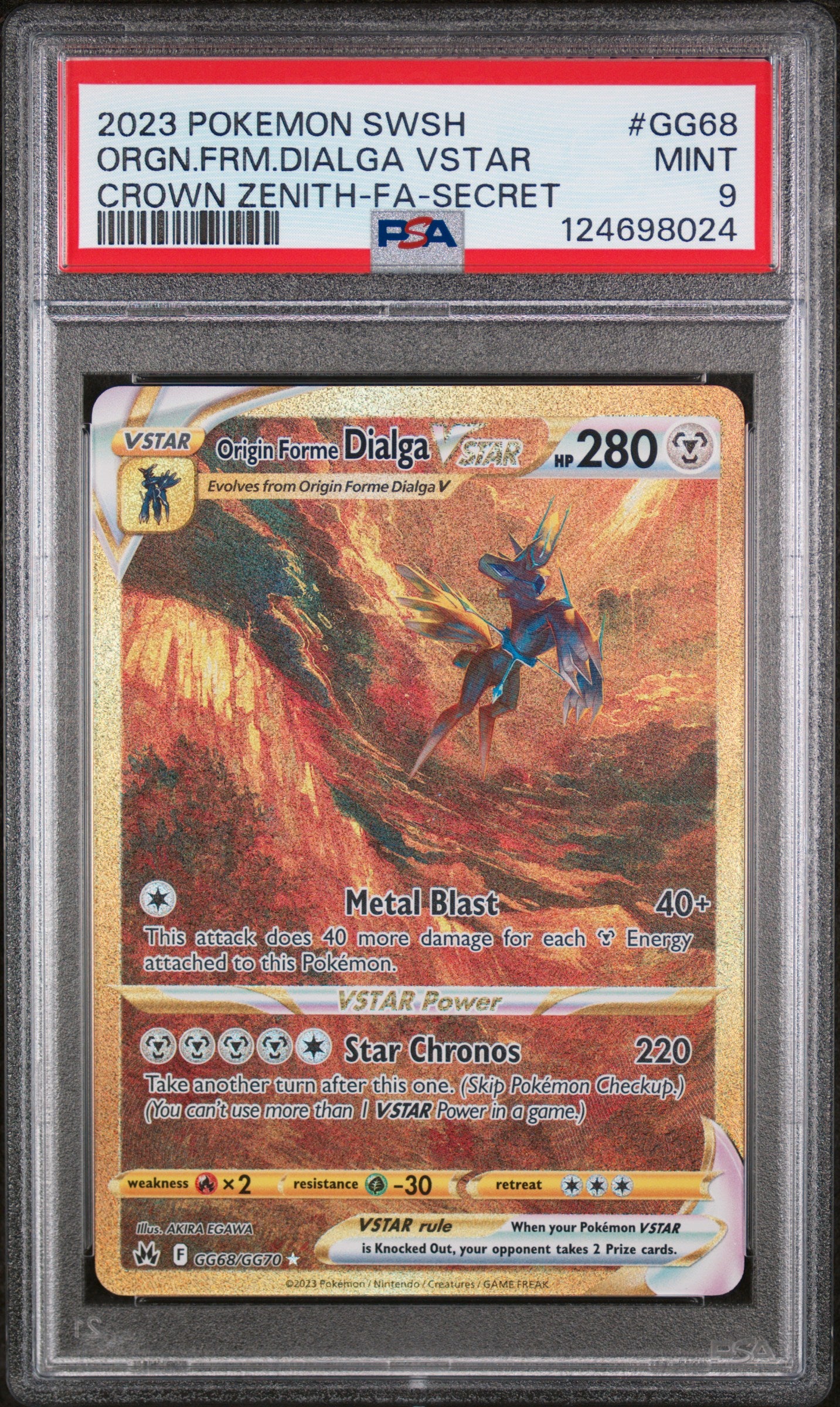 PSA 9 - Origin Forme Dialga VSTAR GG68