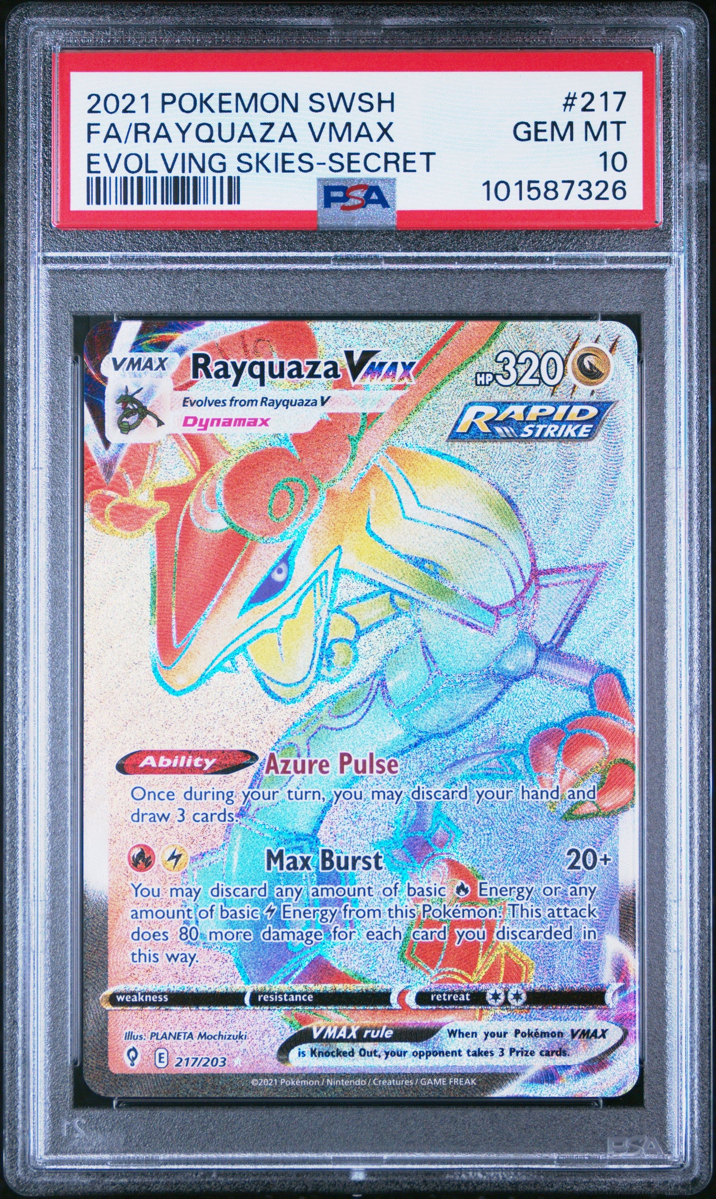 PSA 10 - Rayquaza VMAX Secret - 217/203