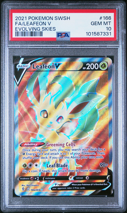 PSA 10 - Leafeon V Full Art - 166/203