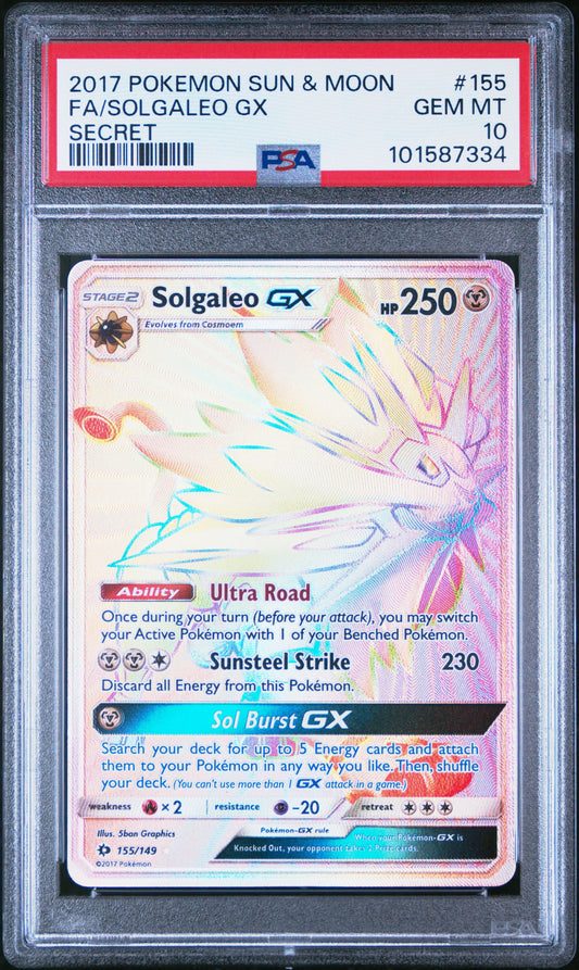 PSA 10 - Solgaleo GX Secret - 155/149