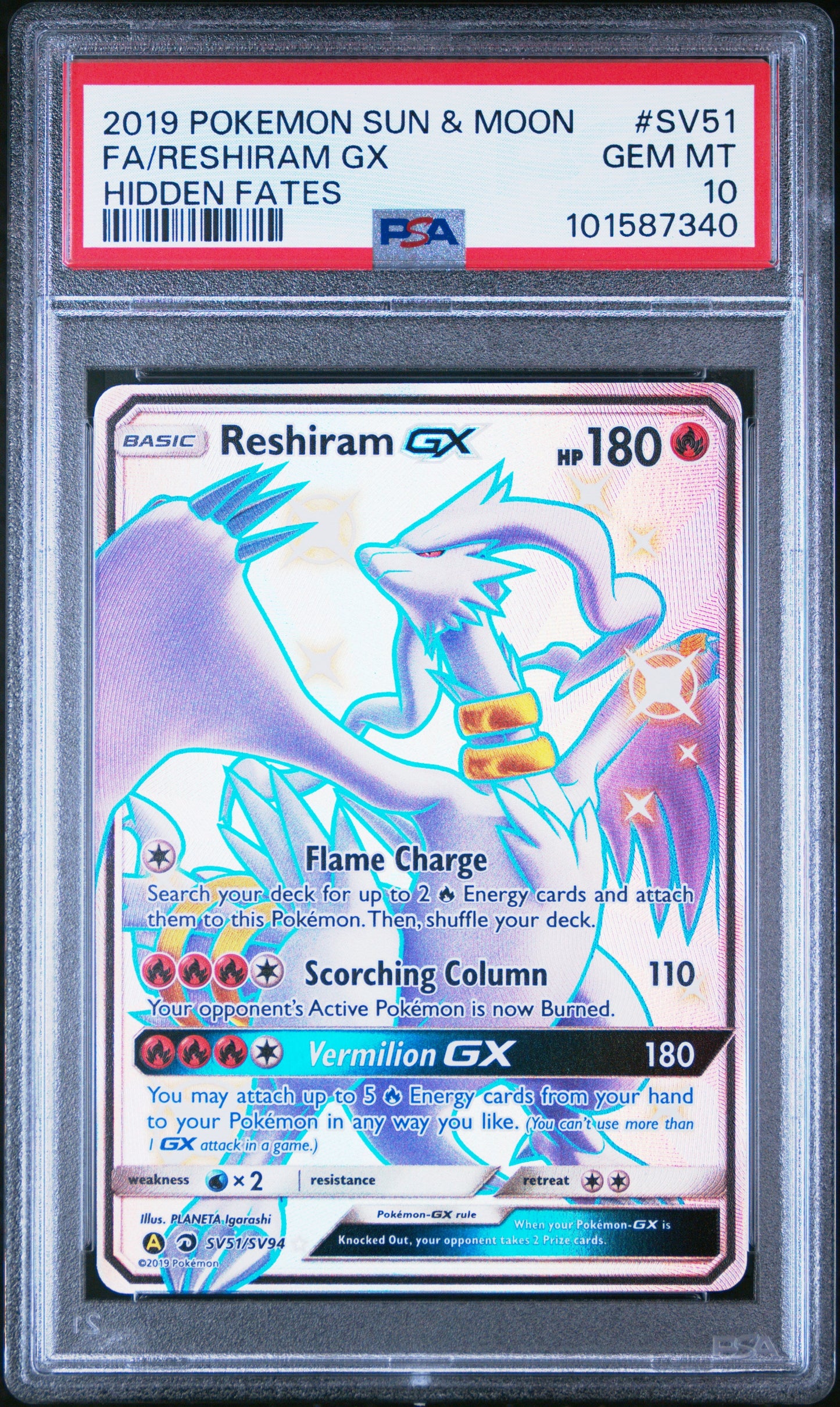 PSA 10 - Reshiram GX Shiny - SV51/SV94