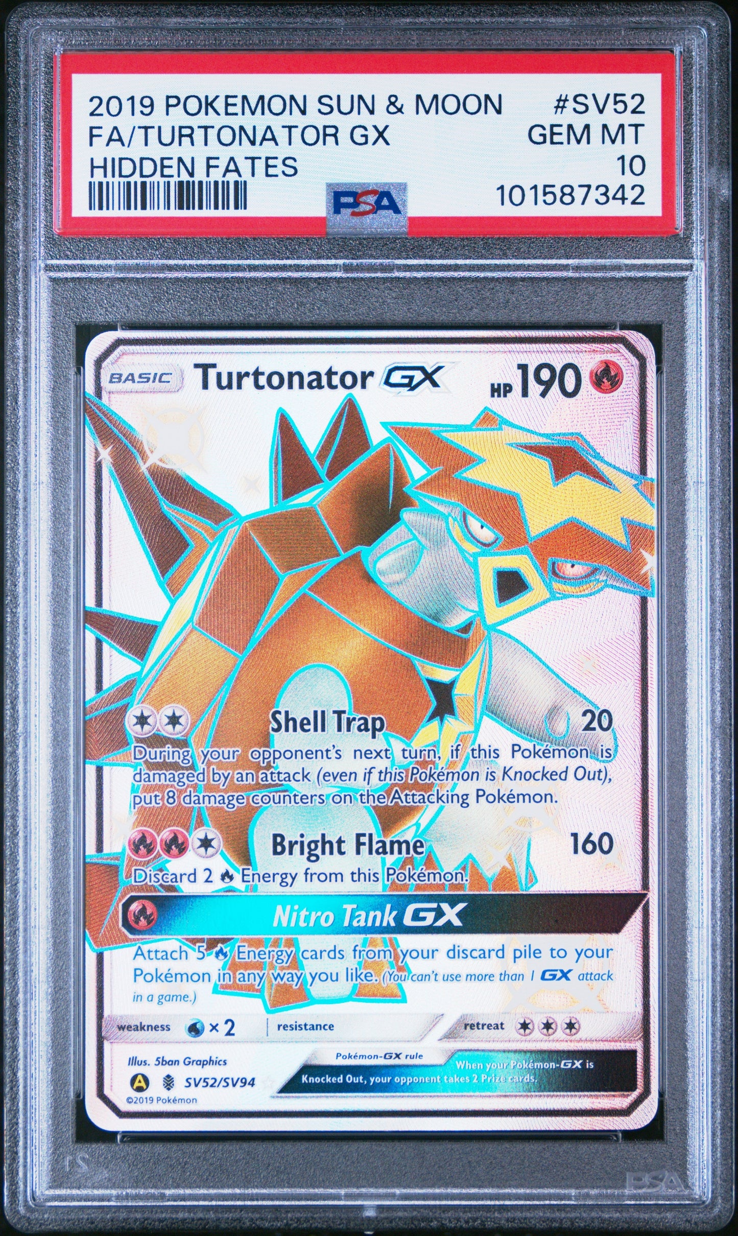 PSA 10 - Turtonator GX Shiny - SV52/SV94