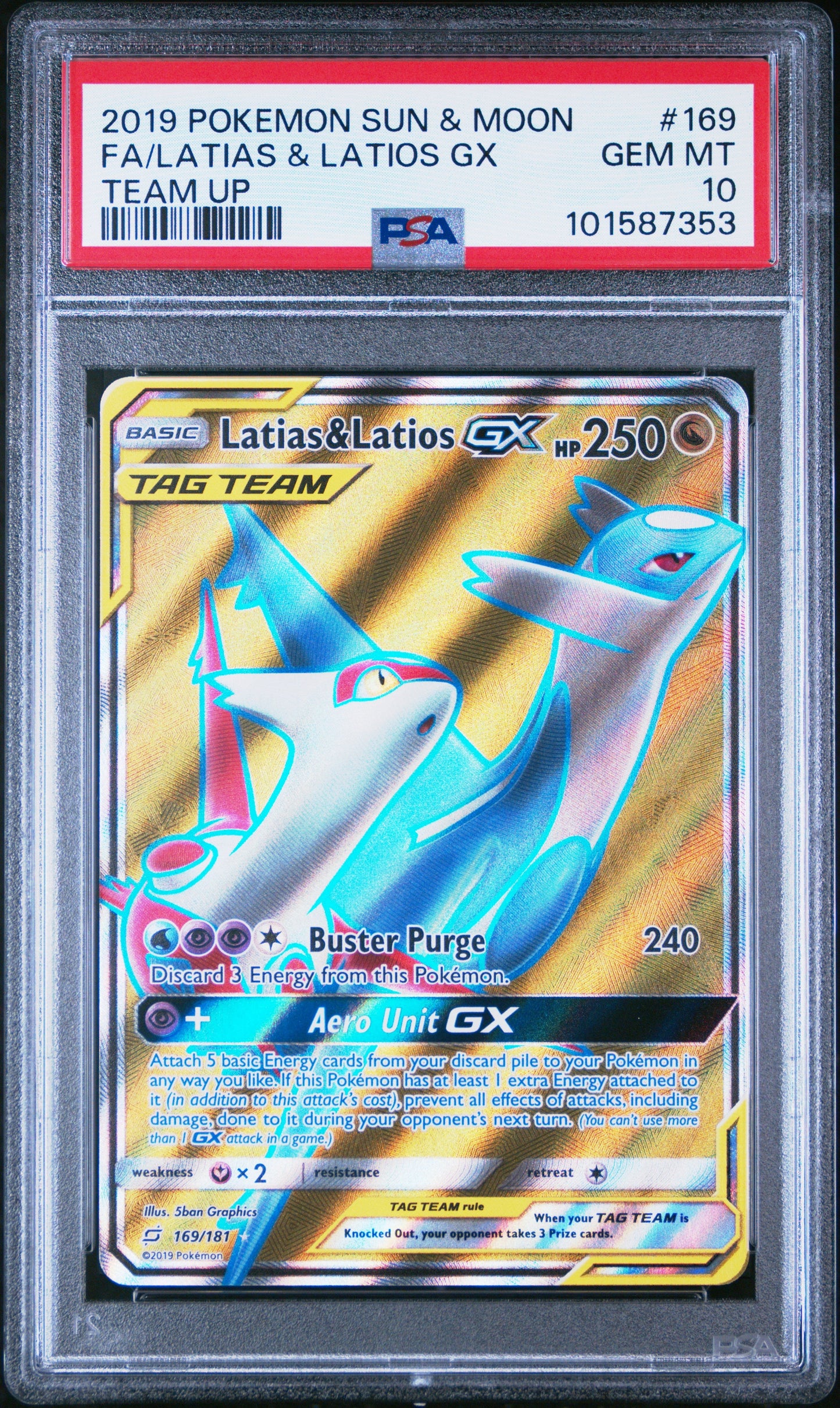 PSA 10 - Latias & Latios GX Full Art - 169/181