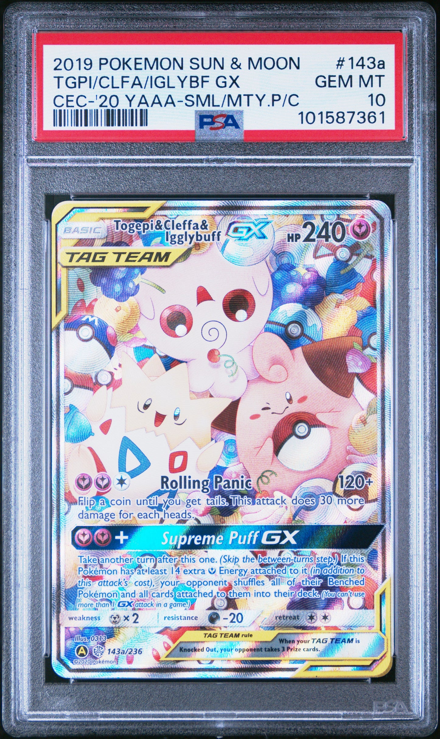 PSA 10 - Togepi & Cleffa & Igglybuff GX - 143a/236