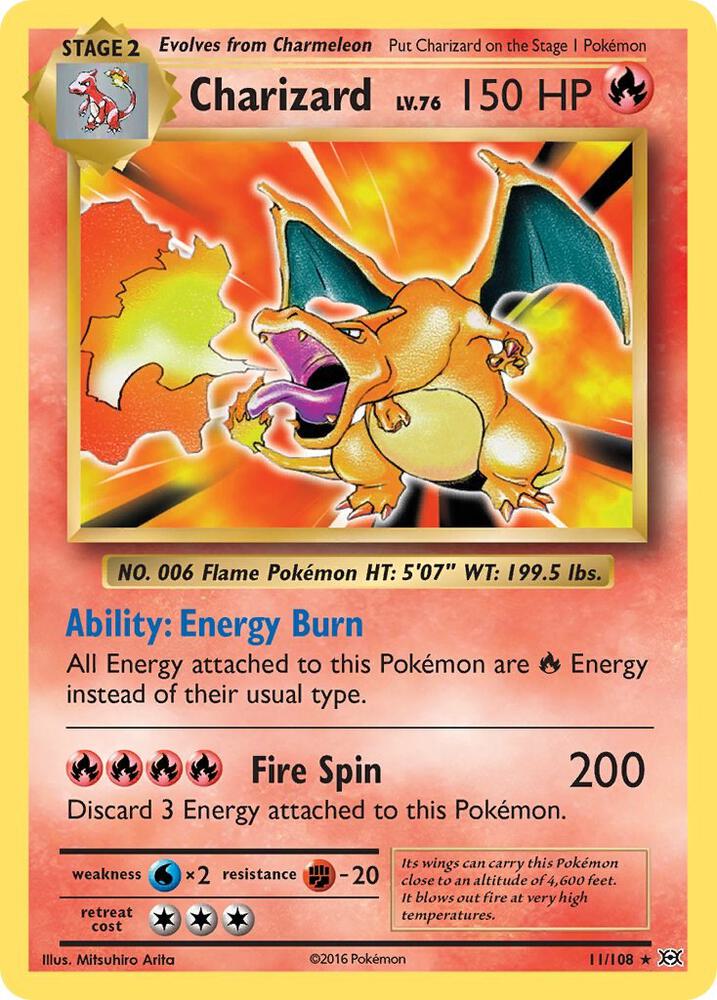 PKMN Singles  - Charizard - Evolutions - Reverse Foil