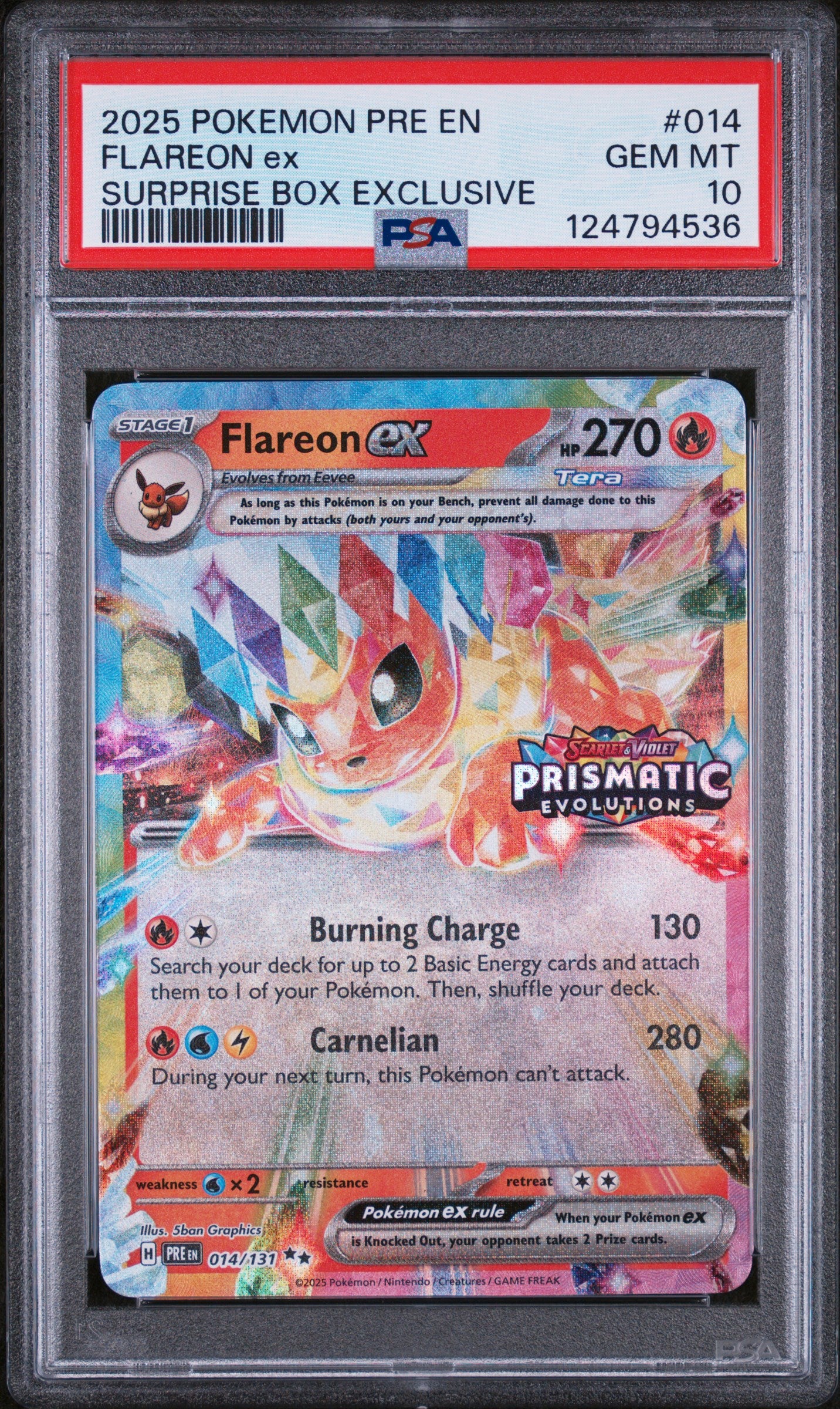 PSA 10 - Flareon ex #014