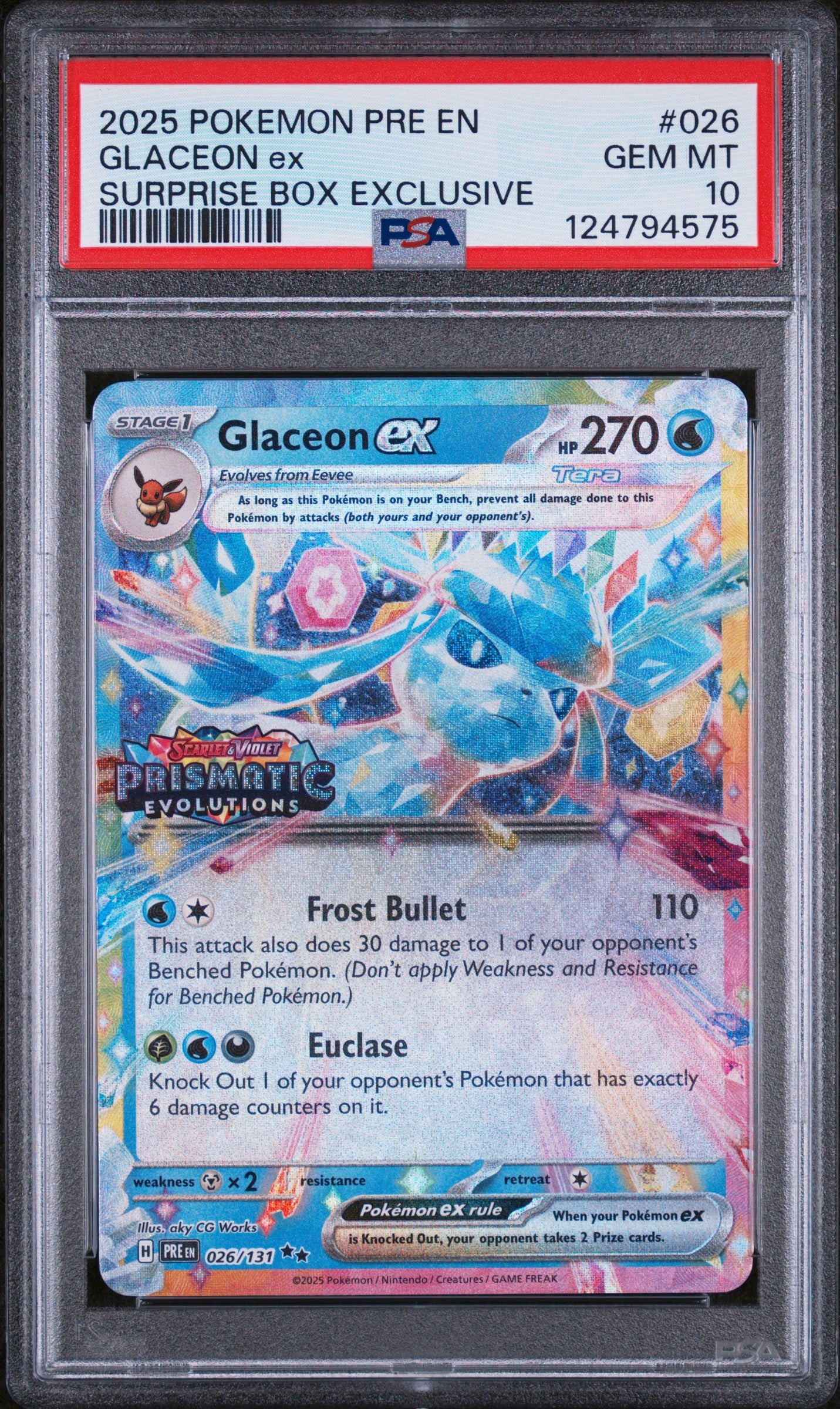 PSA 10 - Glaceon ex #026