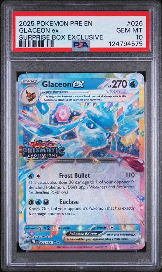 PSA 10 - Glaceon ex #026
