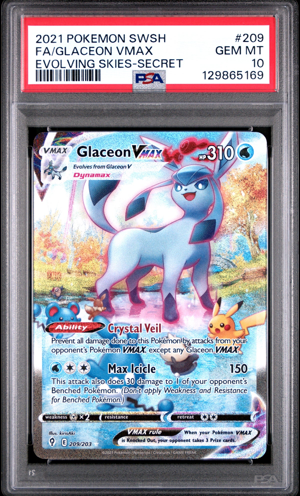 PSA 10 - Glaceon VMAX Alt Art - 209