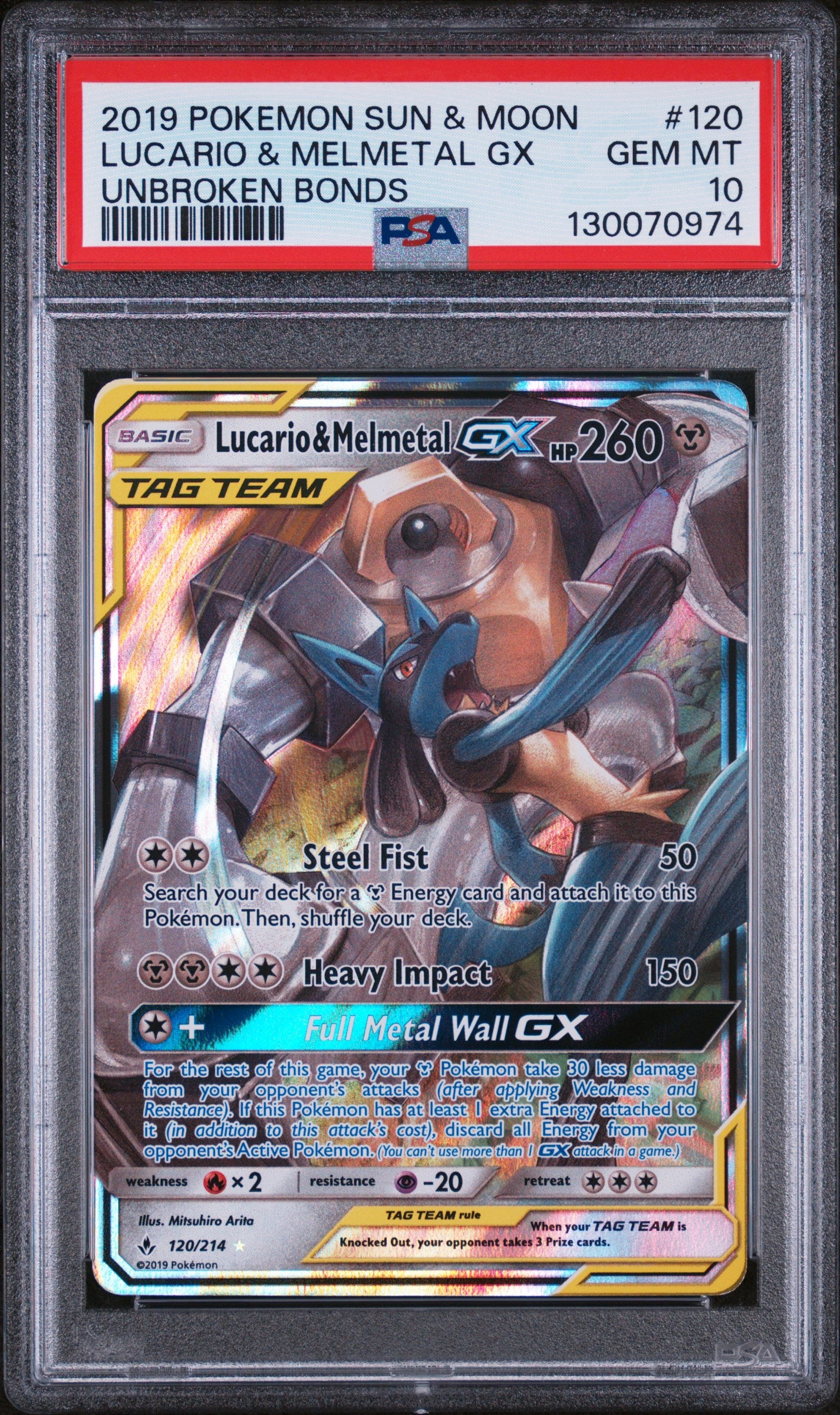PSA 10 - Lucario & Melmetal GX #120