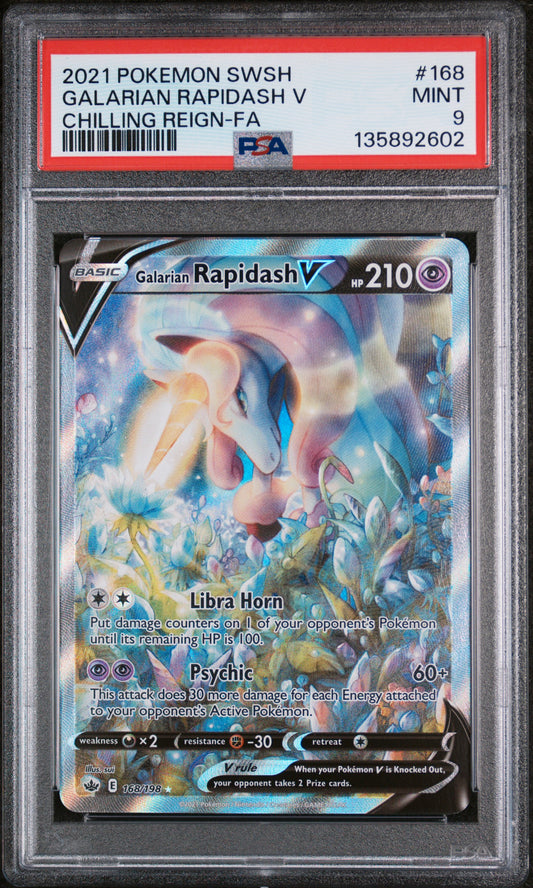 PSA 9 - #168 GALARIAN RAPIDASH V CHILLING REIGN-FA