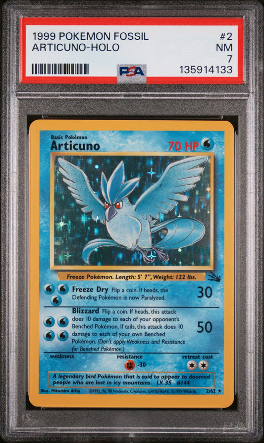 PSA 7 - Aticuno - Holo 2/62 Fossil