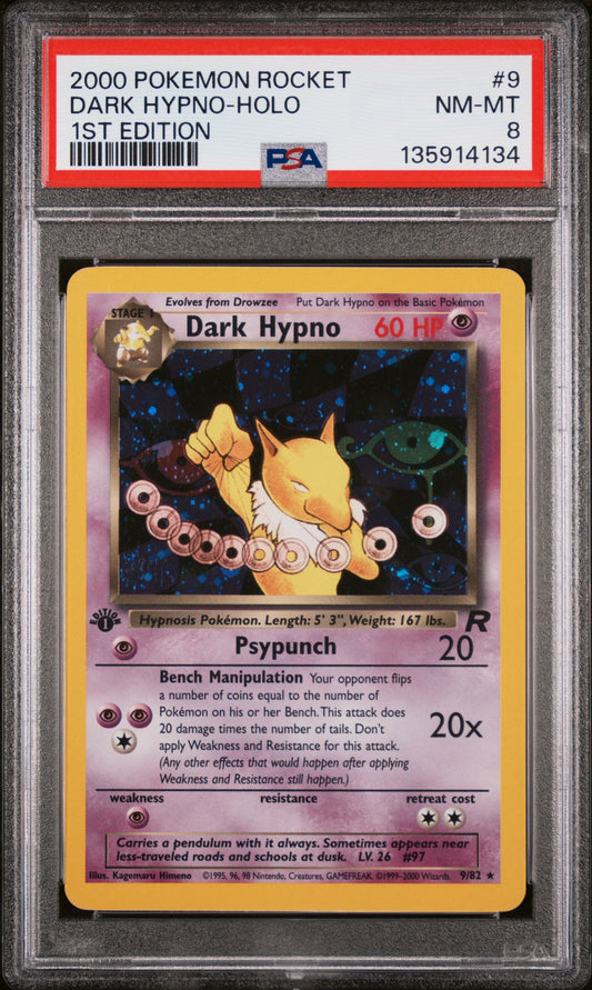 PSA 8 - 1st Edition Holo Dark Hypno