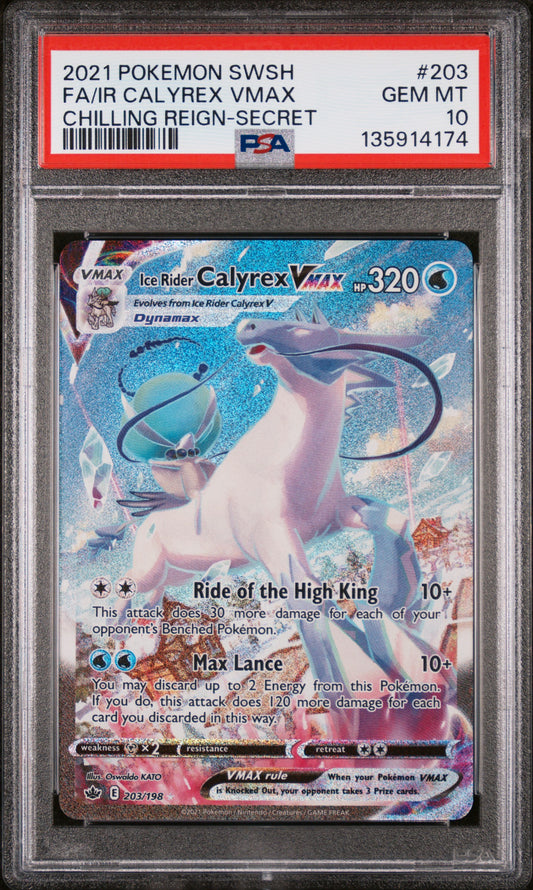 PSA 10 - Ice Rider Calyrex Vmax #203