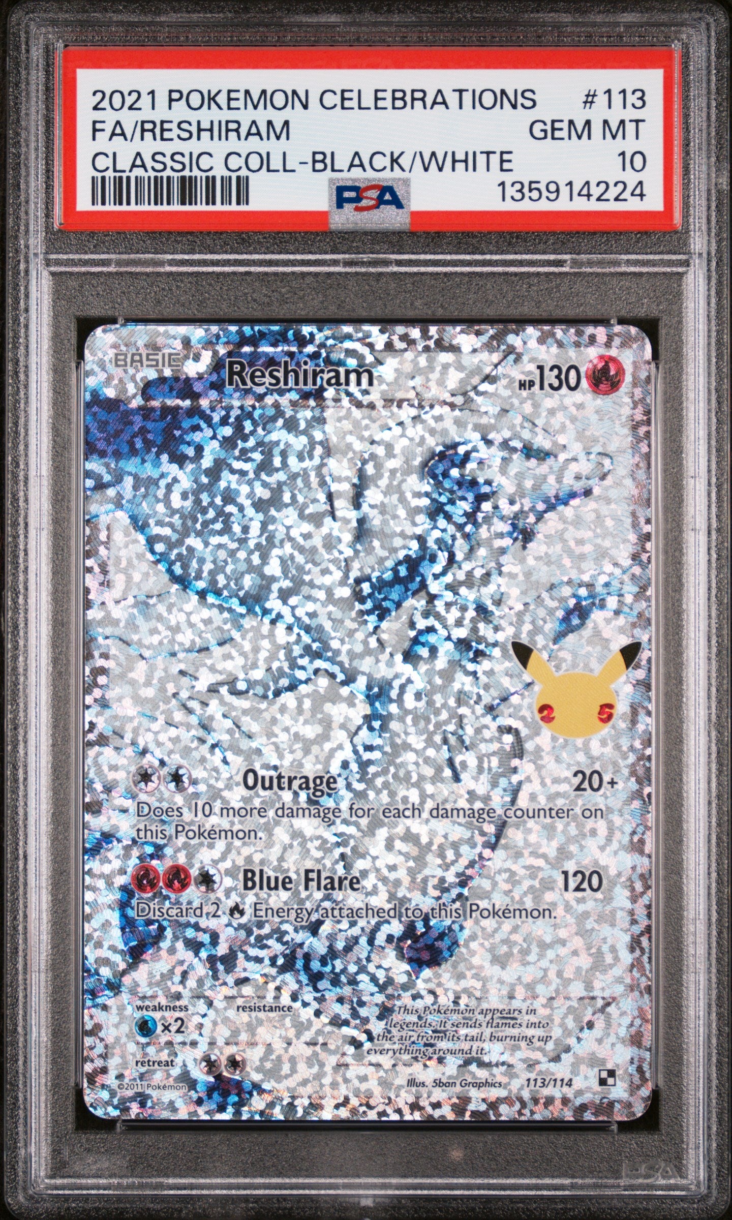 PSA 10 - Reshiram #113 Classic Collection