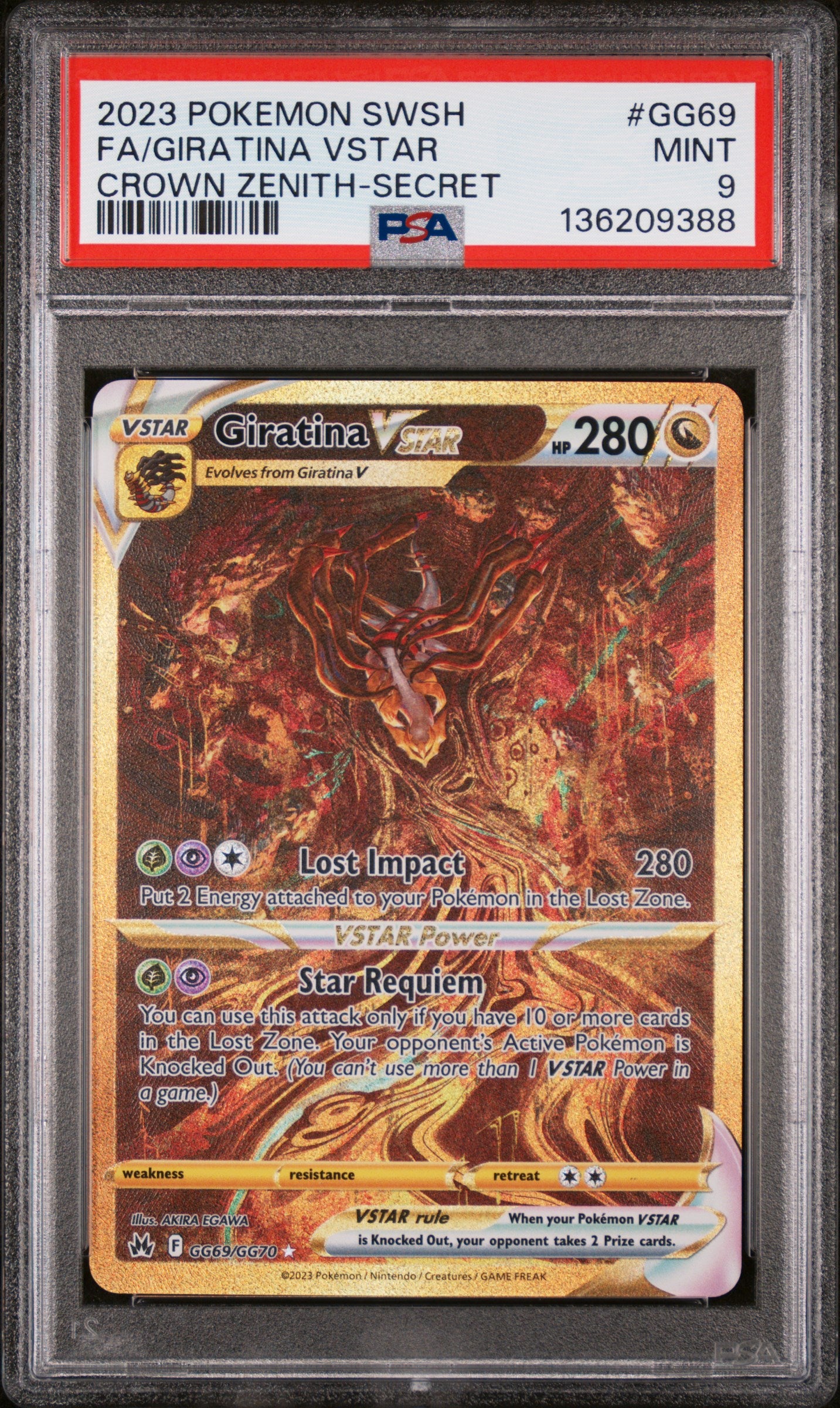 PSA 9 - FA/GIRATINA VSTAR #GG69